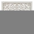 Luxen Home Distressed Wood Floral Square Wall Decor, White WHA1444